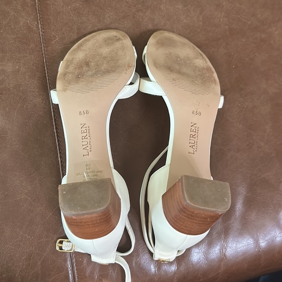 Ralph Lauren Lauren Folly strappy criss cross ankle strapped leather sandals 8.5 - Picture 4 of 9